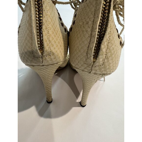 Isabel Marant Lelie Snake Skin Sandals in Cream - Picture 4 of 7